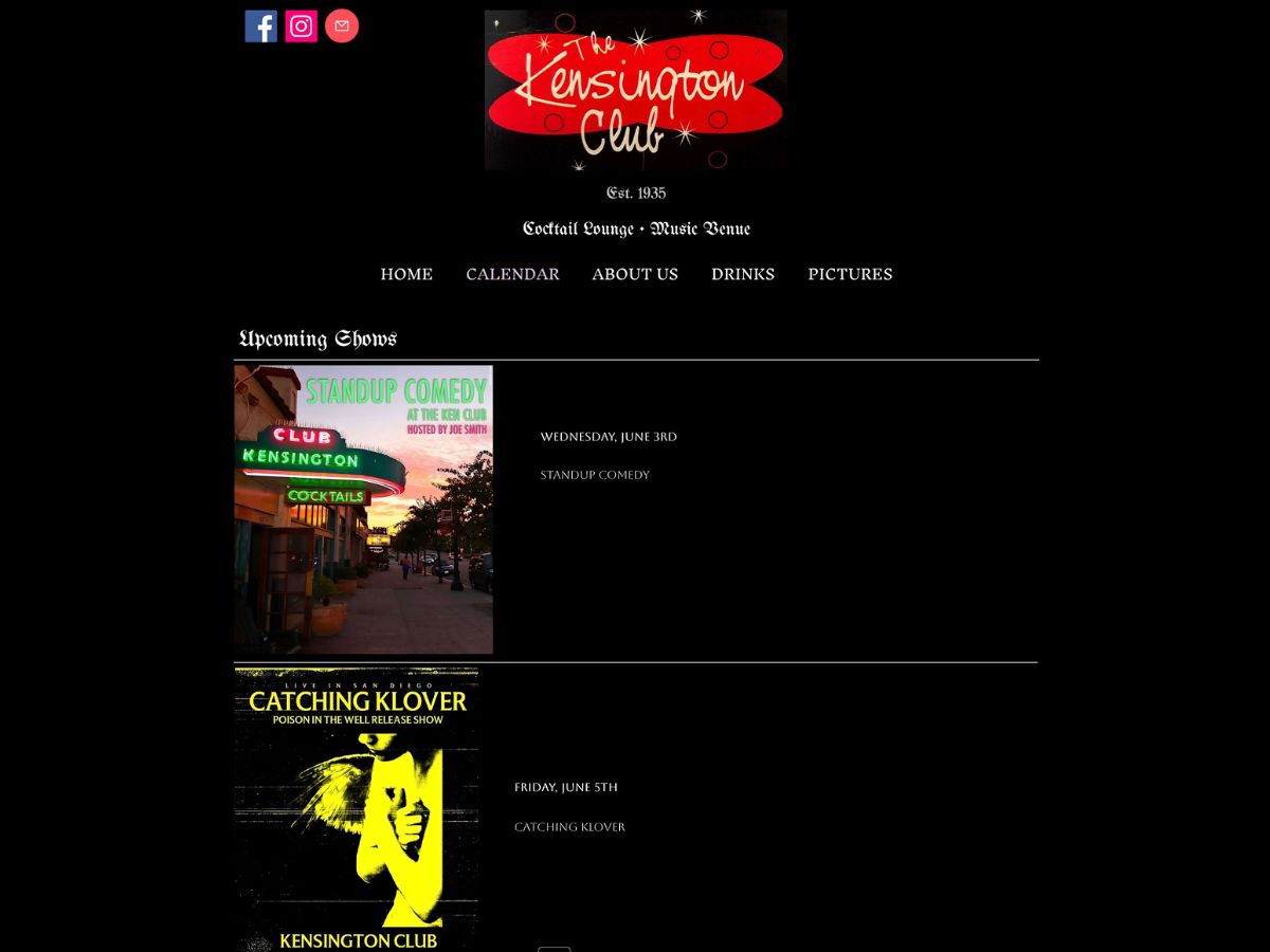 The Ken Club website before redesign