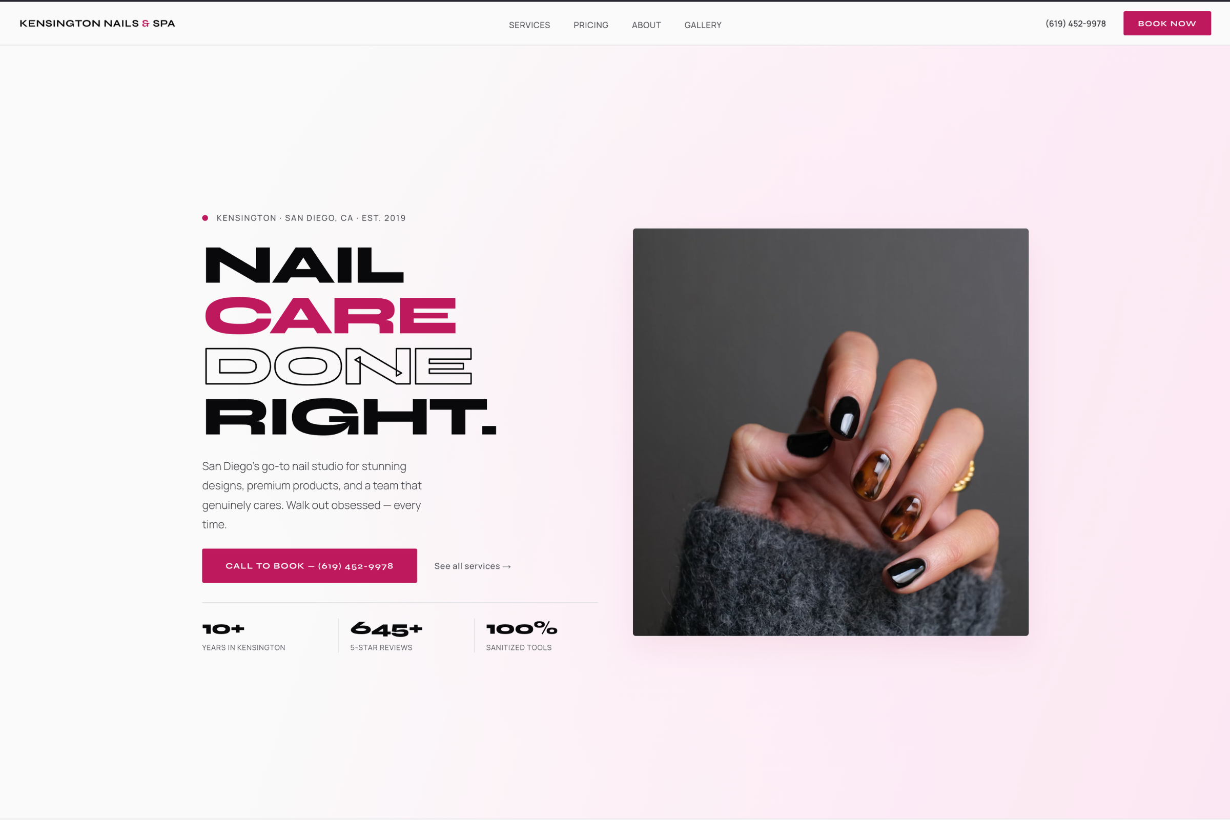 Kensington Nails & Spa — redesign